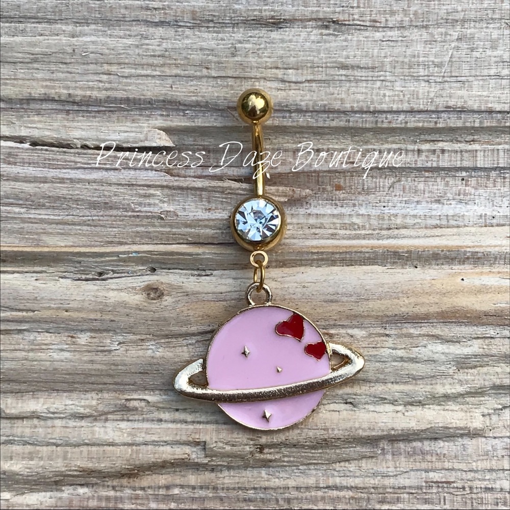 Gold Planet Belly Button‎ Ring